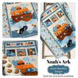 Kristin Blandford Designs Baby Quilt Kit Noah's Ark Quilt Kit, Biblical Bedding, Studio E Fabrics, Blue Brown, Boy or Girl