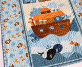 Kristin Blandford Designs Baby Quilt Kit Noah's Ark Quilt Kit, Biblical Bedding, Studio E Fabrics, Blue Brown, Boy or Girl