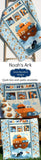 Kristin Blandford Designs Baby Quilt Kit Noah's Ark Quilt Kit, Biblical Bedding, Studio E Fabrics, Blue Brown, Boy or Girl