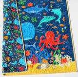 Kristin Blandford Designs Baby Quilt Kit Ocean Quilt Kit, Sea Fish Octopus Whales, Nautical Crib Blanket, Quilting DIY Sewing Project