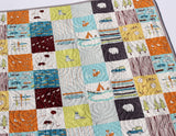 Kristin Blandford Designs Baby Quilt Kit Organic Quilt Kit Camp Sur Birch Fabrics Cheater Patchwork Blanket DIY Wholecloth JayCyn Camping Outdoors Out of Print Hard to Find OOP HTF