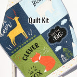 Kristin Blandford Designs Baby Quilt Kit Panel Quilt Kit, Forest Woodland Animals, Boys or Girls Nursery Crib Blanket, Deer Fox Bears Quilting Sewing DIY Project Simple Quick Easy