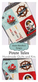 Kristin Blandford Designs Baby Quilt Kit Pirate Tales Quilt Kit, Natuical Boy Panel, Nursery Crib Sewing Blanket, Ocean Sea Quilting DIY Project Simple Quick Easy Jolly Roger Ship