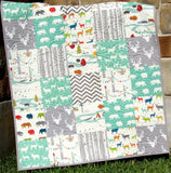 Kristin Blandford Designs Baby Quilt Kit Quilt Kit, Boy Woodland Rustic Low Volume, Baby Blanket Project, Buck Forest Night, Crib Bedding Quilting Sewing Boy Toddler Bedding Bundle