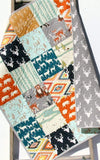 Quilt Kit, Colorful Woodland Boy Rustic, Bears Fox Deer Arrows Forest