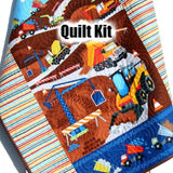 Kristin Blandford Designs Baby Quilt Kit Quilt Kit, Construction Baby Boy Panel Quick Easy Fun Beginner Sewing Project Quilting Ideas Newborn Gifts Cranes Dump Trucks Vehicles