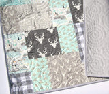 Kristin Blandford Designs Baby Quilt Kit Quilt Kit for Sale, Plaid Baby Blanket Sewing Project to Make, Modern Crib Bedding Shannon Minky Cuddle, Beginner Pattern, Boy Deer Nursery