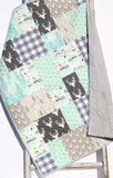 Kristin Blandford Designs Baby Quilt Kit Quilt Kit for Sale, Plaid Baby Blanket Sewing Project to Make, Modern Crib Bedding Shannon Minky Cuddle, Beginner Pattern, Boy Deer Nursery