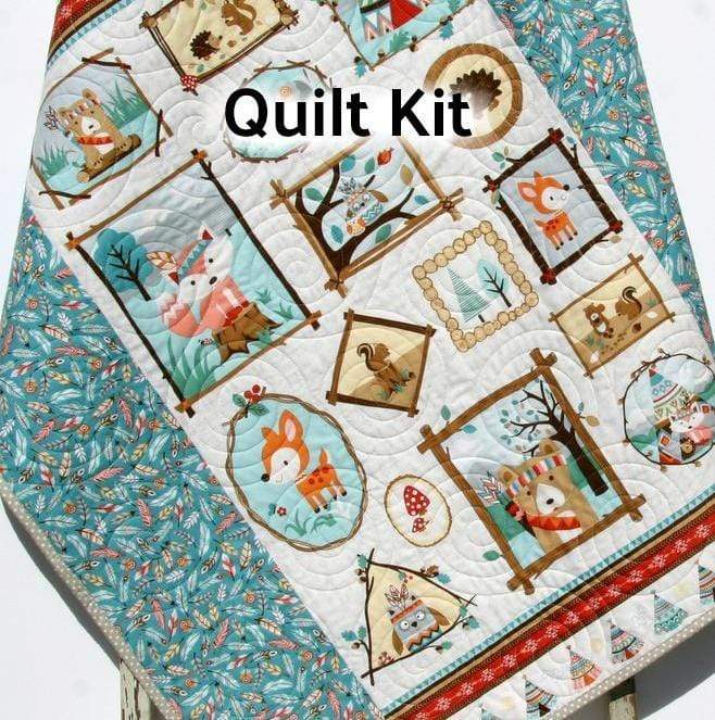 Quilt Kit, Forest Woodland Animals, Nursery Crib Blanket, Deer Fox Bea