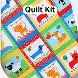 Kristin Blandford Designs Baby Quilt Kit Quilt Kit Gender Neutral Remix Zoologie Dogs Cats Dachshund Fox Boy Girl Animals Anne Kelle Cheater Panel Baby Blanket Project Toddler Size