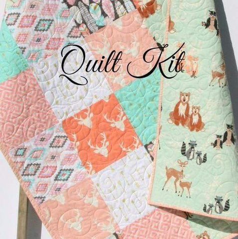 Quilt Kit Girl Aztec Feather Tribal Woodland Rustic Buck Crib Toddler Bedding Deer Buck