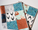 Quilt Kit, Hello Bear Woodland Boy Rustic, Bears Fox Deer Arrows Forest