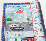 Kristin Blandford Designs Baby Quilt Kit Quilt Kit Rescue Fire Fighter Ambulance Police Panel Quick Easy Fun Beginner Project First Responders Baby Boy Save the Day Newborn Blanket