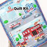 Kristin Blandford Designs Baby Quilt Kit Quilt Kit Rescue Fire Fighter Ambulance Police Panel Quick Easy Fun Beginner Project First Responders Baby Boy Save the Day Newborn Blanket