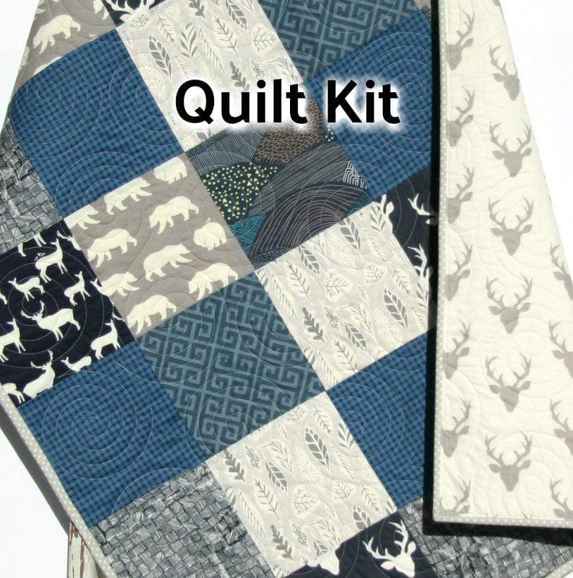 LAST ONES Quilt Kit, Woodland Boy Rustic Buffalo Plaid, Twin Quilt Kit, Gift for Him