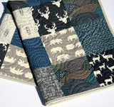 LAST ONES Quilt Kit, Woodland Boy Rustic Buffalo Plaid, Twin Quilt Kit, Gift for Him