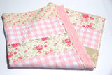 Quilt Kits for Beginners, Farmhouse Plaid, Pink Vintage Floral, Projects for you to Make, Baby or Toddler, Floral Gift