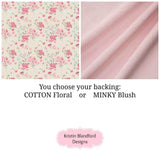 Quilt Kits for Beginners, Farmhouse Plaid, Pink Vintage Floral, Projects for you to Make, Baby or Toddler, Floral Gift