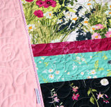 Kristin Blandford Designs Baby Quilt Kit Quilting Kit for Girl, Floral Fabrics, Modern Pattern, Soft Minky, Beginner Sewing Project, Baby Girl Toddler Modern, Shower Gift Ideas, DIY