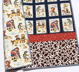 Kristin Blandford Designs Baby Quilt Kit Ranch Rodeo Baby Quilt Kit, Panel Quick Easy Beginner Sewing Project Western Roundup Boy Nursery Bedding Decor Make Yourself DIY Quilting