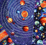 Space Quilt Kit, Baby Blanket Panel, Quick Easy, Quilting Project, DIY Sewing, Out of this World, Planets Sun Moon Science