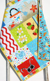 Kristin Blandford Designs Baby Quilt Kit Summer Quilt Kit, Wall Hanging, Quilting Panel Fabrics, Faux Patchwork Sewing, Make Yourself DIY, Beginner Patterns, Ladybug Flip Flops Bird