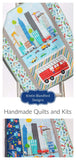 Kristin Blandford Designs Baby Quilt Kit Transportation Quilt Kit Baby Boy Panel Quick Easy Fun Beginner Sewing Project Quilting Ideas for Newborn Gifts Cars Trucks Around Town DIY