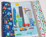 Kristin Blandford Designs Baby Quilt Kit Transportation Quilt Kit Baby Boy Panel Quick Easy Fun Beginner Sewing Project Quilting Ideas for Newborn Gifts Cars Trucks Around Town DIY