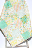 LAST ONES Watercolor Floral Quilt Kit, Nursery Crib Blanket, DIY