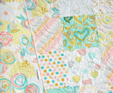 LAST ONES Watercolor Floral Quilt Kit, Nursery Crib Blanket, DIY