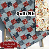 Western Baby Girl Quilt Kit, Lil Cowgirl, Bandana Faux Patchwork Panel, Beginner Quilt Kit