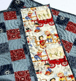 Western Baby Quilt Kit, Lil Cowpoke, Cowboy Wagon Camp Fire, Bandana Patchwork Panel