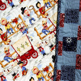 Western Baby Quilt Kit, Lil Cowpoke, Cowboy Wagon Camp Fire, Bandana Patchwork Panel