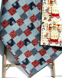 Western Baby Quilt Kit, Lil Cowpoke, Cowboy Wagon Camp Fire, Bandana Patchwork Panel