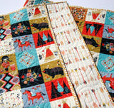 Wildwood Quilt Kit, Panel Cheater Top Wholecloth Woodland Arrows Tribal Aztec Teepees Bears