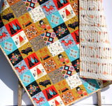 Wildwood Quilt Kit, Panel Cheater Top Wholecloth Woodland Arrows Tribal Aztec Teepees Bears