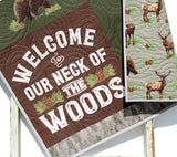 Kristin Blandford Designs Baby Quilt Kit Woodland Quilt Kit, Forest Animals Panel, Nursery Crib Sewing Blanket, Elk Bear Quilting DIY Project Simple Quick Easy Woods Outdoor