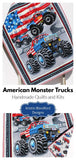 Kristin Blandford Designs Baby Quilt Kits American Monster Truck Quilt Kit Baby Boy Panel Quick Easy Fun Beginner Sewing Project Quilting Ideas Newborn Gifts Partiotic Red WhiteDIY