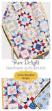 Kristin Blandford Designs Baby Quilt Kits Baby Girl Panel Quilt Kit, Ohio Star Pattern Cheater Fabric, Simple Easy Beginner Quilting Project Ideas Sewing Light Blue Yellow Pink Navy