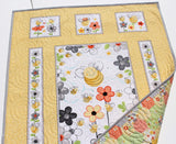 Kristin Blandford Designs Baby Quilt Kits Baby Quilt Kit Sweet Bees Bedding Panel Stripe Quick Beginner Project Fabrics Bundle Set Baby Nursery Bedding DIY Bees Gender Neutral Yellow