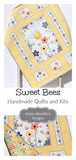 Kristin Blandford Designs Baby Quilt Kits Baby Quilt Kit Sweet Bees Bedding Panel Stripe Quick Beginner Project Fabrics Bundle Set Baby Nursery Bedding DIY Bees Gender Neutral Yellow