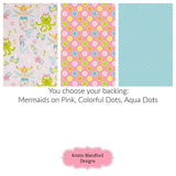 Kristin Blandford Designs Baby Quilt Kits Mermaid Quilt Kit Girl Nautical Panel Quick Simple Beginner Project Fish Ocean Sea Seahorse Pink Aqua Girl Newborn Baby Gift Blanket