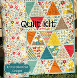 Organic Quilt Kit, Frolic Birch Fabrics, Cheater Triangle Patchwork, Blanket DIY Wholecloth, Elephants Balloons Flowers, Modern Girl