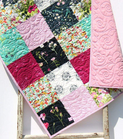 Quilt to Make, Floral Fabrics, Modern Quilt Pattern, Soft Minky, Begin