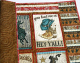 Rodeo Baby Quilt Kit, Panel Quick Easy Beginner Sewing Project, Western Roundup Boy Nursery Bedding Decor Make Yourself DIY Quilting Fabric