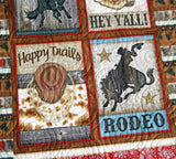 Rodeo Baby Quilt Kit, Panel Quick Easy Beginner Sewing Project, Western Roundup Boy Nursery Bedding Decor Make Yourself DIY Quilting Fabric