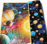 Kristin Blandford Designs Baby Quilt Kits Space Quilt Kit Baby Blanket Project Planets Science Bedding Outerspace Universe Solar System Beginner Panel Simple Quick Easy Crib Bundle