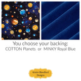 Kristin Blandford Designs Baby Quilt Kits Space Quilt Kit Baby Blanket Project Planets Science Bedding Outerspace Universe Solar System Beginner Panel Simple Quick Easy Crib Bundle