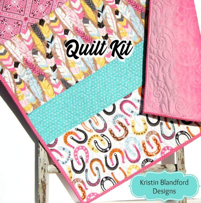 Striped Quilt to Make, Quilt Kit, Western Girl Fabrics, Modern Quilt Pattern, Soft Minky, Beginner Sewing Project, Baby Toddler, Shower Gift
