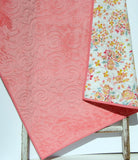 Watercolor Floral Quilt Kit, Minky Whole Cloth Baby Cheater Panel, Simple Quick Easy Beginner Girl Blanket DIY Project Nursery Bedding Coral